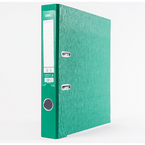 Папка регистратор А4, 50мм, Deli ПВХ ЭКО, зеленый
