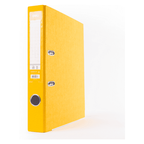 Папка регистратор А4, 50мм, Deli ПВХ ЭКО, желтый