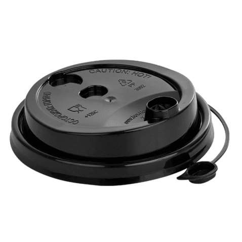 Крышка пластик для стакана с питейником 50 шт, 80мм, черный Крышка пластик для стакана с питейником 50 шт, 80мм, черный