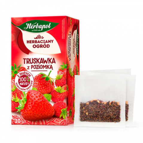 Чай пакетированный 20*2,5г, "Herbapol" фруктовый, со вкусом клубники и земляники