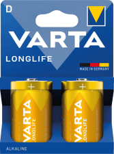Батарейка LR20 (D) алкал., 2шт/уп, Varta Lonflife
