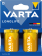 Батарейка LR20 (D) алкал., 2шт/уп, Varta Lonflife