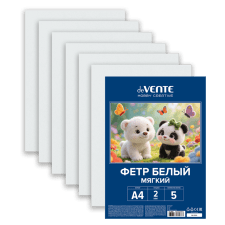 Фетр deVENTE "HOBBY CREATIVE", А4, 5л., 2мм, белый